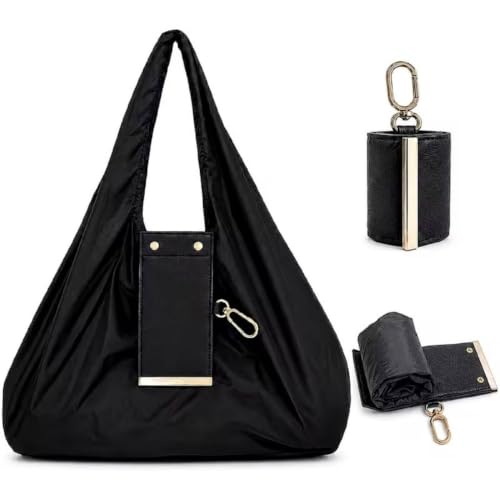 Image of Foldable Reusable Shopping Bag with Portable Storage Pouch, Large Capacity Lightweight Eco-Friendly Grocery Tote Bag for Travel, Daily Shopping & Everyday Use
