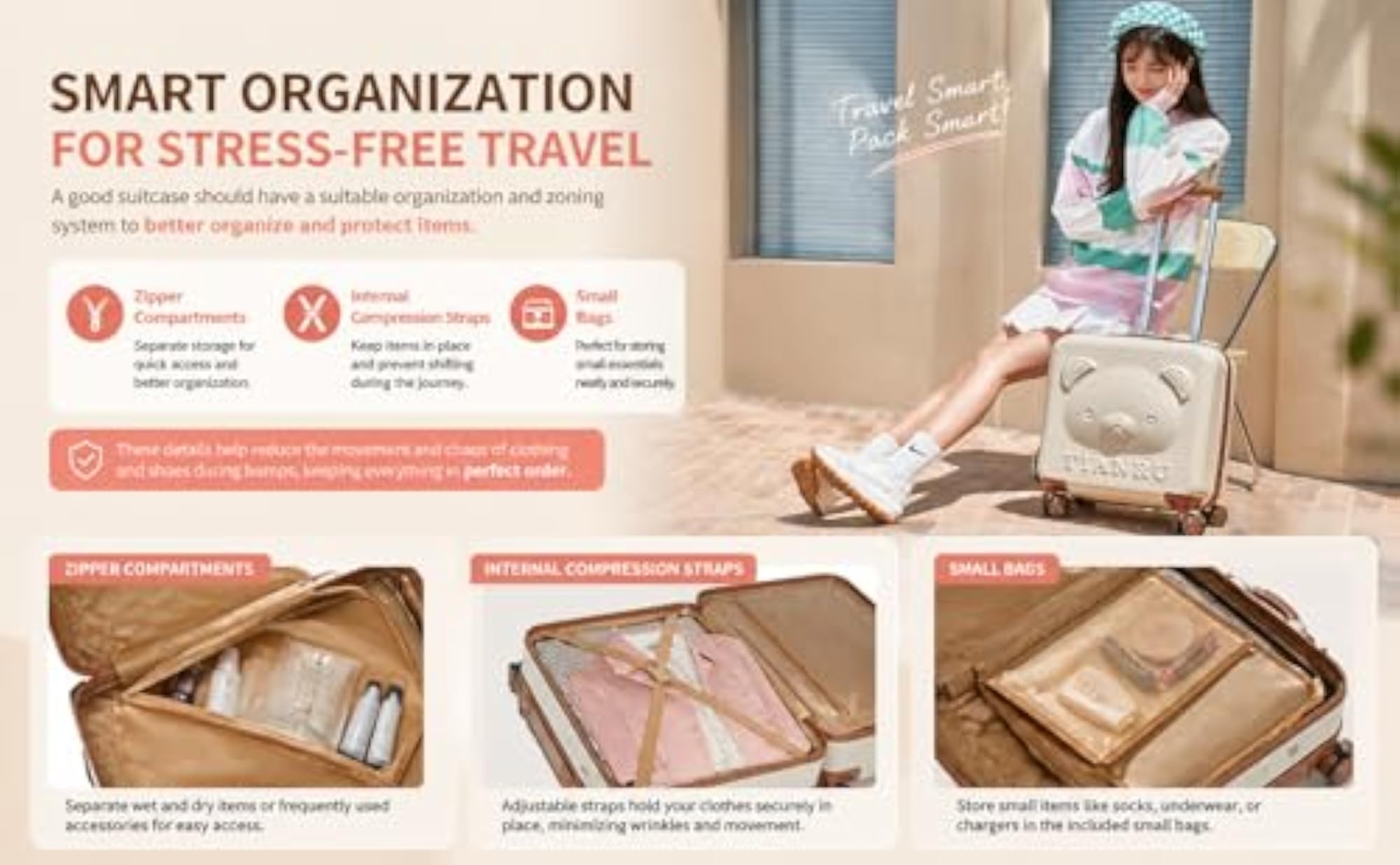 2-Piece Girls' Cabin Size Hard Shell Trolley Bag Set