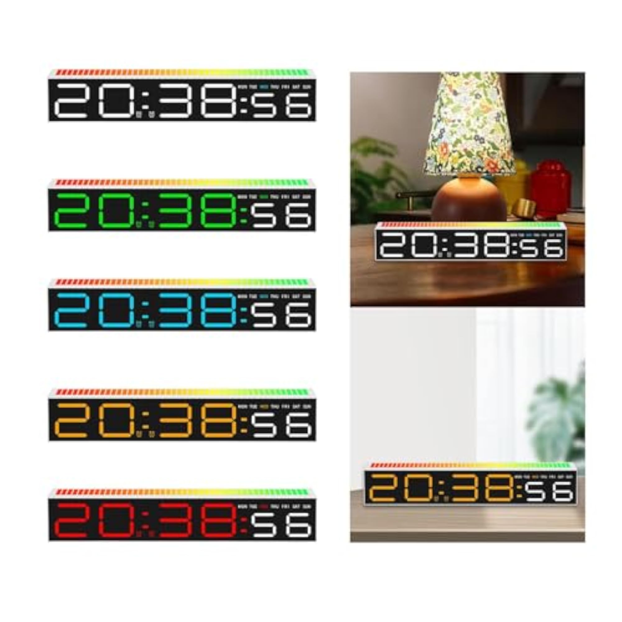 Digital Clock with 9 Interchangeable Colors