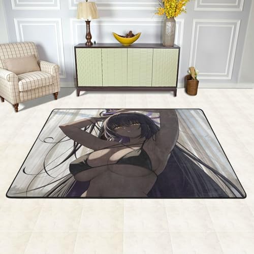 カーペット ブルーアーカイブ 角楯カリン バスマット 長方形 大判 人気 おしゃれ 可愛い 防ダニ 抗菌 防臭 吸水 滑り止め ふわふわ 柔らかい肌触り 絨毯 室内装飾 床保護マット 玄関 キッチン リビング 浴室 洗面所 家庭用 洗える オールシーズン