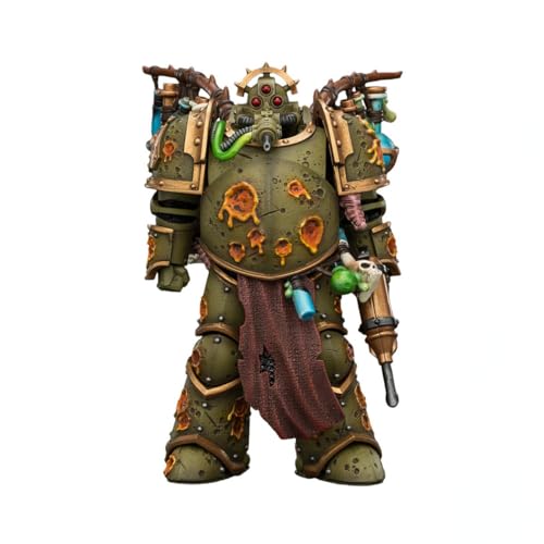 Image of JOYTOY Warhammer The Horus Heresy 1 /18 Action Figures Death Guard Biologus Putrifier with Injector Pistol and Hyper Blight Grenade Model Birthday Gifts JT03981