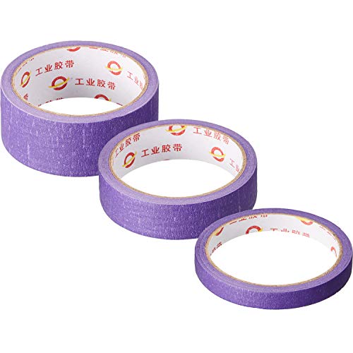 Outus 3 Rolls Purple Art Craft Tape Removable Masking Tape Multi Purpose Tape For Diy Labeling Decoration, 0.5 Inch, 1 Inch, 1.5 Inch #TOP3