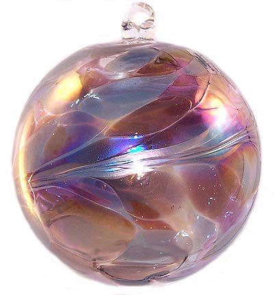 Friendship Ball July 4 Inch Kugel Iridized Witch Ball by Iron Art Glass Designs