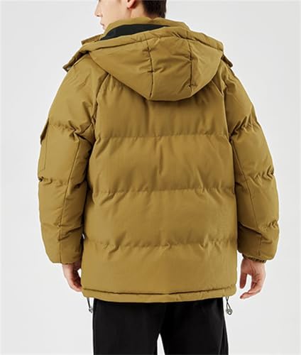 Men's Winter Coat Warm Puffer Jacket Detachable Hood Thickened Quilted Jackets Ski Outerwear with Pockets4