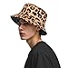 Bucket Hat for Men Women Sun Hat Beach Travel Fishing Hat Double Side Wear Leopard