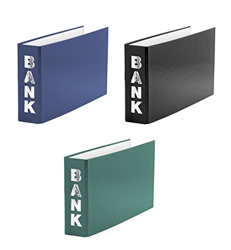 3 Bankordner / 140x250mm / für Kontoauszüge / Farbe: je 1x grün blau schwarz