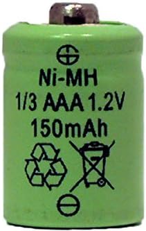 2 x 1/3 AAA 150 mAh Button Top NiMH Battery (for Solar Lights)