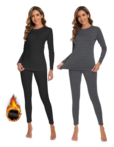 Image of YADIFEN Women Thermal Underwear Set,Long Johns for Women Base Layer with Fleece Lined Long Underwear Top Bottom Cold Weather