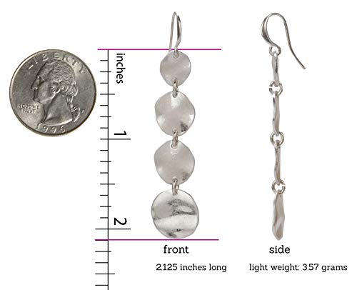 SPUNKYsoul Boho Round Minimalist 3 or 4 Statement Circle Disc Drop Dangle Earrings in Gold and Silver, Trendy Casual Everyday Chic Fashion Jewelry for Women, Gift Giving (Silver)3