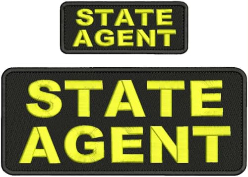 Special Patches for Velcro Patches for Uniform for State Agent Embroidery Patch 4X10 and 2x5 Hook ON Back Yellow Model-Q-X988-4350