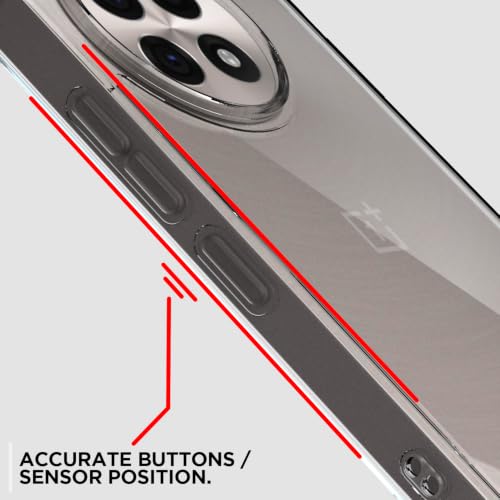 Image of Outlouders Back Cover for OnePlus 13R 5G / Ace 5 5G / 5 Pro 5G Clear Transparent PC + TPU Bumper Case with Raised Edges for Shockproof Protection (Transparent)