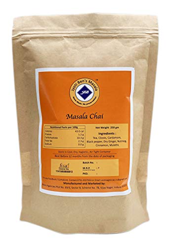 Image of Jyoti Ben's Masala Chai 250 gm (Aromatic Blend of finest black CTC Tea infused with Spices like Ginger, Cardamom, Cloves, Black Pepper, Mulethi and Cinnamon)