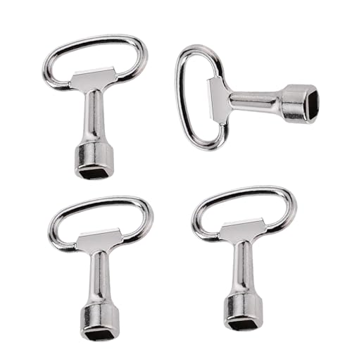 Llaves triangulares y cuadradas universales 4pcs, herramientas metálicas multifunción para armarios eléctricos, contadores de agua y gas, caja eléctrica 8 mm, uso profesional doméstico