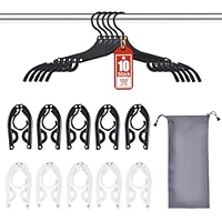 Sazfli 10 Stück Faltbare Reisebügel mit Geschenkbox – Stabile ABS + Aluminiumnieten, rutschfeste Rillen für Badeanzüge, Platzsparend (Schwarz/Weiß)