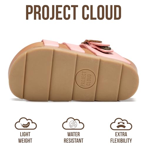 Image of Project Cloud Kids Sandals for Girls - Girls Sandals with Adjustable Buckle Closure, Comfortable Plush & Soft Insole w /Wedge Design Non-Slip Outsole