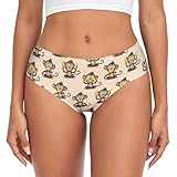JHKKU Cute Monkey Banana Panties for Women's Classic Bikini Briefs Soft Breathable Hipster Underwear XL