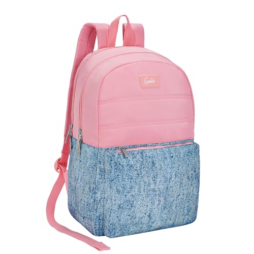 Image of Genie Casual Backpack for Girls |17 In-20 Ltr with Laptop Sleeve, Two Compartments and Trolley Sleeve with Padded Shoulders |Best for Books,Stationery,Lunch Box & Essentials