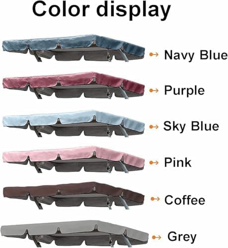 Waterproof Patio Swing Canopy Replacement Top Cover for 2-3 Seater, Durable 210D Oxford Fabric, Outdoor Garden Hammock Shade, Swing Not Included