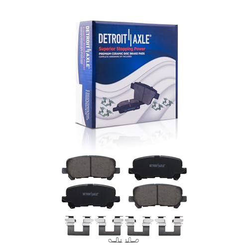 Image of Detroit Axle - Rear Brake Kit for Honda Odyssey Pilot MDX ZDX | Drilled & Slotted Brakes Rotors Ceramic Brake Pads Replacement