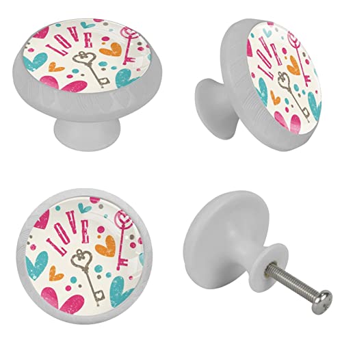 Boutons fluorescents cœurs pour commode et armoire x4 - 5