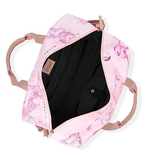 Bolsa De Viagem Sacola Mala De Mão Grande Gocase Mapa Mundi (Rosa)