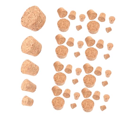 Luxshiny 50pcs Corks for Wine Bottles Natural Cork Stoppers for Sealing Airtight Protection for Craft Projects and Home DIY Assorted Each