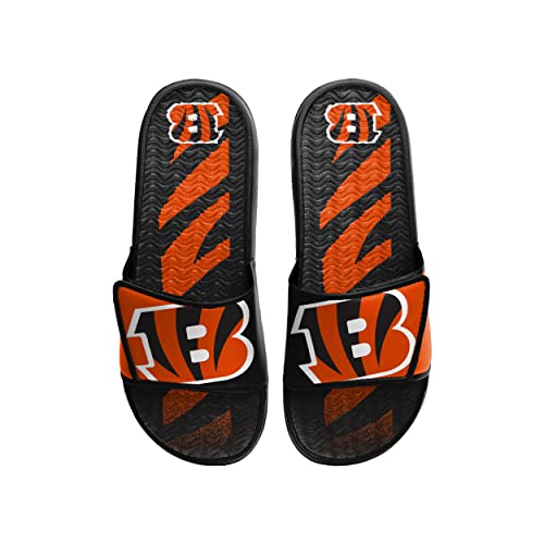 Image of FOCO mens NFL Team Stripe Logo Athletic Sport Shower Flip Flop Sandals Gel Slides