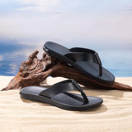 MOGU MAOMAO Men's Comfort Casual Thong Sandals Indoor & Outdoor Shoes Beach Slippers (Black, Adult, Men, 41, Numeric, EU Footwear Size System, Medium)