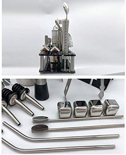 Kit de bartender 23 piezas con coctelera de acero inoxidable miniatura 5