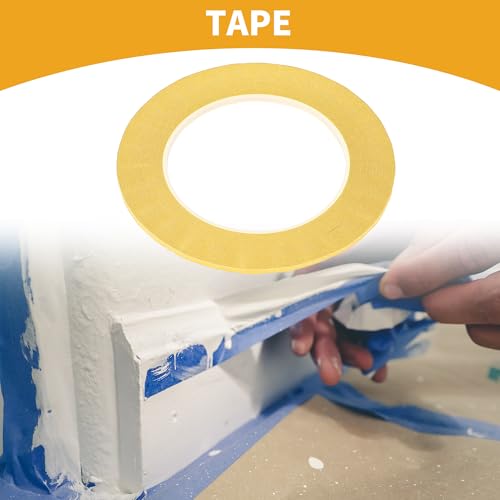 Image of 1 Pc Painters Tape Masking Master Tape Easy Removal Yellow 5000x0.3x0.01cm / 54.68 Yards x 0.12 Inches x 140um