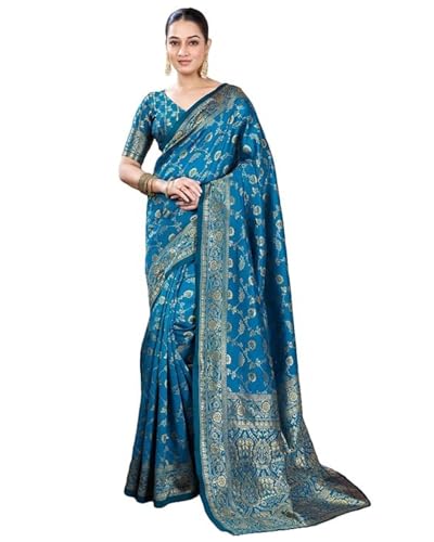 Image of Women's Kanjivaram Soft Silk Banarasi Saree With Blouse Piece | Banarasi Sari For Women | Saree with Blosepiece