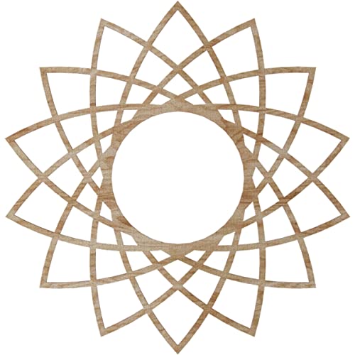 Image of Ekena Millwork 24 inchOD x 9 1 /4 inchID x 1 /4 inchT Eleanor Wood Fretwork Pierced Ceiling Medallion, Red Oak