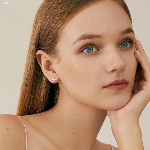 ORAZIO 6Pairs Hypoallergenic Flat Back Earrings 316L Stainless Steel Studs for Sensitive Ears, 3-8mm Cubic Zirconia, Stylish Jewelry for Women Men - Silver3