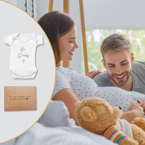 Image of 3 Pcs Pregnancy Announcement for Husband Baby Bodysuit Pregnancy Reveal Card Surprise Announcement Gifts Set
