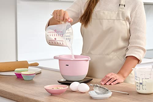 Foto von Emsa Prep&Bake Rührschüssel aus Kunststoff, 1,4 Liter, Rutschfester Boden, Ausgießrand, Stapelbar, Rosa, K3241434