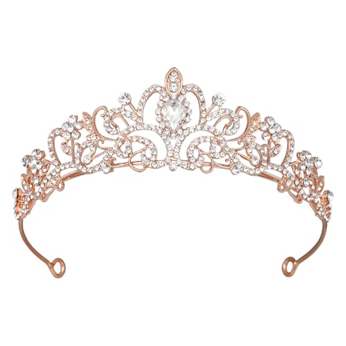 Prinzessinnenkrone Eleganter,Damen Diadem Crown Kristall,Eleganter Strasssteine,Königin Krone Dekoration,Hochzeit Braut Kristall Tiara,für Hochzeiten,Abschlussbälle,Festumzüge,Geburtstagsfeiern
