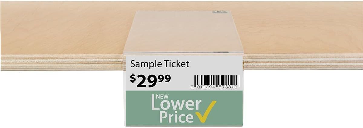 Displays2go (Set of 4 3" x 5" Acrylic Shelf Talkers - Side Loading Acrylic Shelf Sign - Clear Acrylic (SHELF3X5)