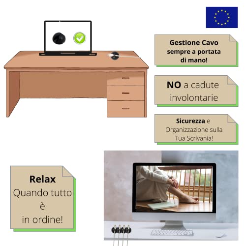 Generico 10X Clip Organizza Cavi Adesivo- Camper