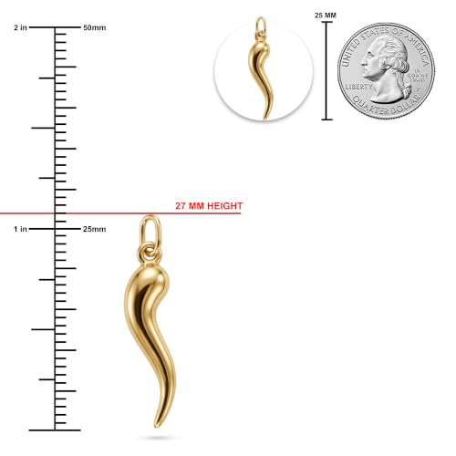Image of Charm America - Gold Italian Horn Charm - 14K Solid Gold