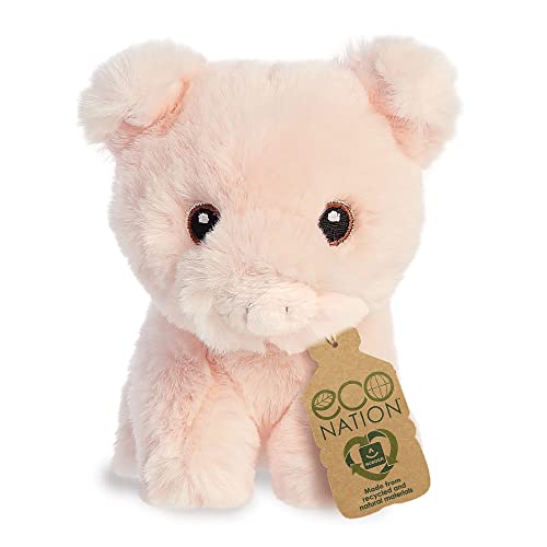 Aurora, 35075, Mini maialino Eco Nation,13cm peluche, rosa