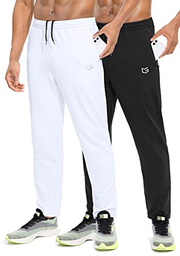 G Gradual Men's Sweatpants with Zipper Pockets Tapered Track Athletic Pants for Men Running, Exercise, Workout