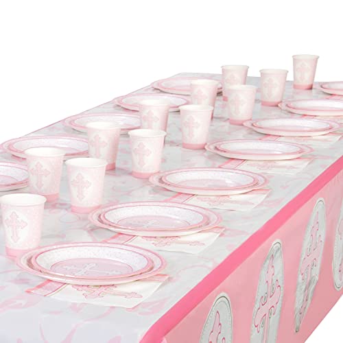 Royal Bluebonnet Pink Baptism Tablecloth And Pink Religious Dinnerware #TOP5