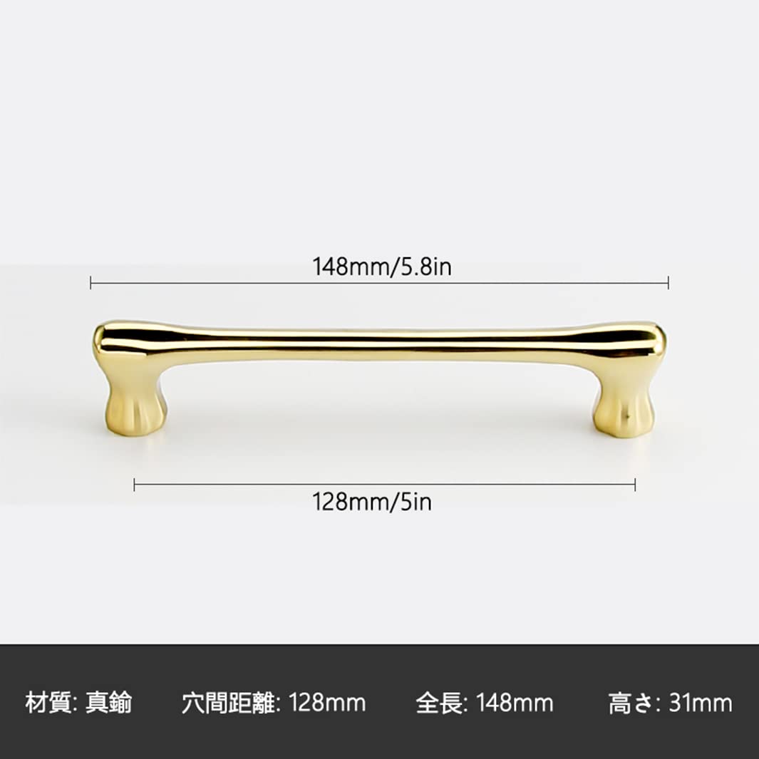 Amazon.co.jp: 2 個入ゴールド 真鍮引き出し取っ手 アンティーク