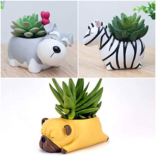 Image of Resin Pots Planter Combo Set of 6 Animals Shape Resin Succulent Pot Succulent Planter Flower Pots Indoor Container for Garden and Office Table (Set of 3 Animals)