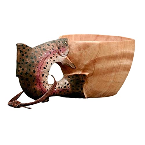 Ochine Portable Hand Carved Wooden Mug