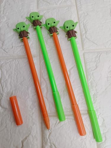 Image of Gifts- Yoda Gel Pen Set with Comfortable Grip For Smooth Writing | Kids Adults Student Office Supplies Set of 4 Black Ink