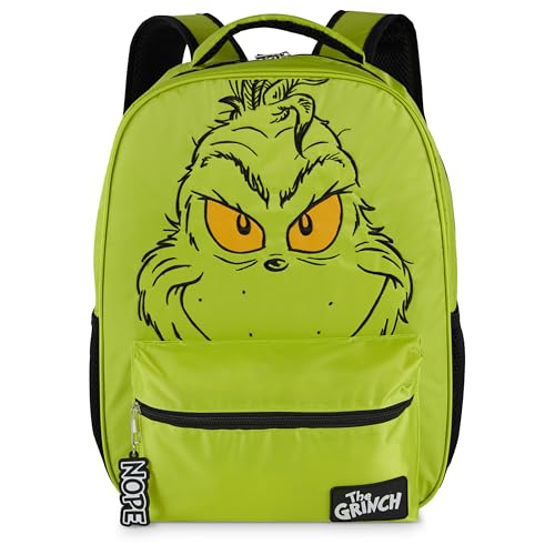 AI ACCESSORY INNOVATIONS Mochila de personagens de jogos 3D para meninos e meninas com alças ajustáveis nos ombros, The Grinch, Standard