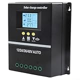 MPPT Solarladeregler 150A mit LCD-Bildschirm für 12V 24V 36V 48V kompatible Batteriesysteme und Dual-USB-Ladeanschlüsse (Shell)