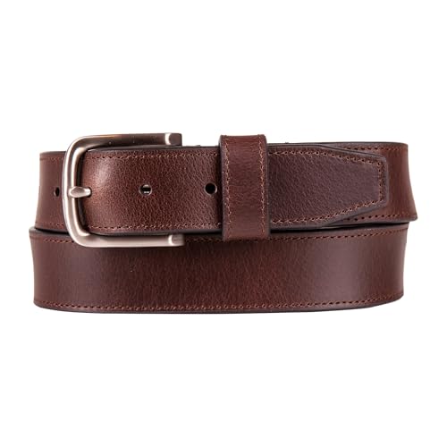 Image of Nautica Men's Casual Leather Belt | Everyday | Classic | Pants | Jeans | Khakis | Chinos | Metal Buckle