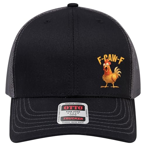 BROTHER TRUCKERS F-Caw-F 6 Panel Mesh Back Hat (US Alpha One Size Black/Charcoal)